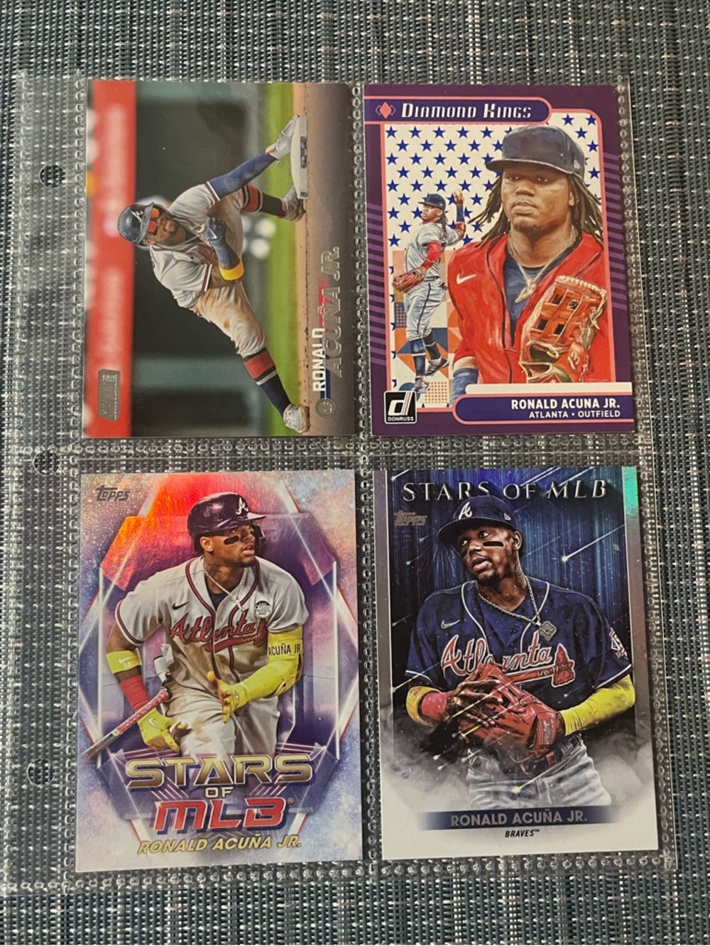 ⚾️ Ronald Acuna Jr Panini/Topps MLB Baseball Trading Sports Cards, Set of 4